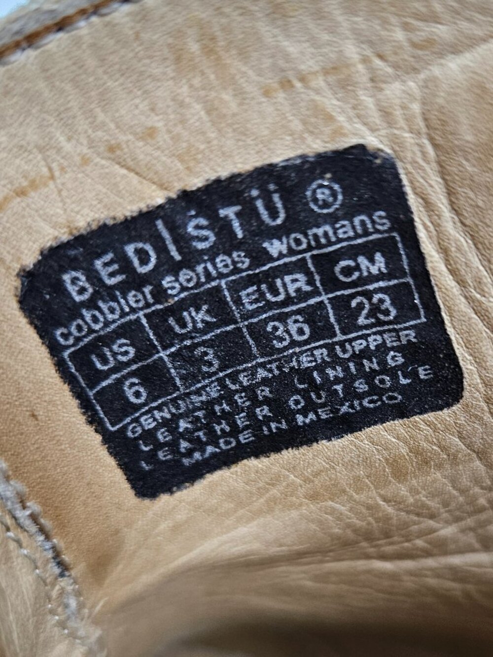 BED | STU Sonic Cobbler Series Distressed Tan Leather Ankle Boot 6 - Picture 10 of 13